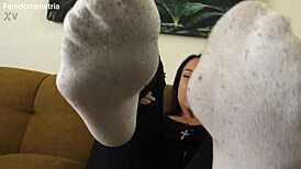 discovering if you're into stinky socks in german femdom