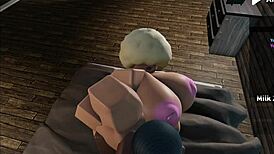 BBW Body Rocked Hard by Massive BBC in Roblox R34 Scene