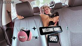 Damn, this Latina with a killer ass bangs her best friend's boyfriend in his car!