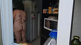 Finally caught my neighbor fully naked