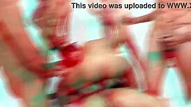 Daniela Garcia takes 5 on 1 DP anal destruction with huge gape. Interracial big black cock action!