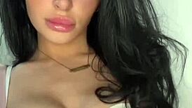 Horny exchange student feels intense pleasure masturbating on webcam