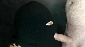 Step sister's hidden face sucks cock deeply