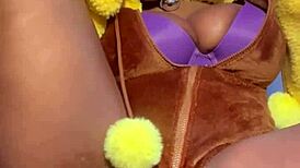 I squirted everywhere in my lopunny cosplay during horny masturbation.