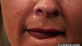 Horny Beauty Receives Facial Cumshot And Swallows Jizz