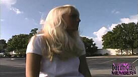 All natural blonde enjoys getting naked at a local park, what a dream girl