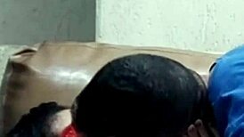 Young Latina kisses athletic boyfriend