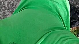 Practicing indoor routine outdoors!