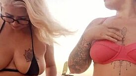 HOLY SHIT! Talking Dirty on the Beach with My Naughty Latina Friend Before Popping a Newbie's Cherry!