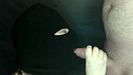 Step sister's hidden face sucks cock deeply