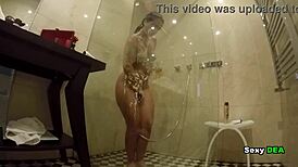 Steamy Shower Action With Goddess Sexydea Post-Passionate Pounding