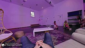 three babes in vr shake asses in wild orgy part 2