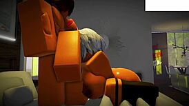 Roblox kurva dostane plnú pumpu v tvrdým bareback jebení