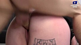 European brunette with big natural tits gets sodomized