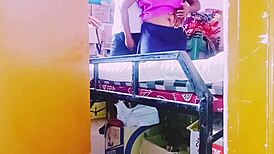 Desi Housewife Caught in Dirty Telugu Talk with Shopkeeper