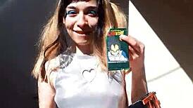 Bonneyuwu feels excited showing her body with cards