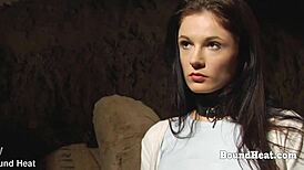 Busty Lesbian Slave Gets Big Black Strapon For Pussy Pleasure!