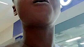 that nigerian bitch visits mall then masturbates in bathroom