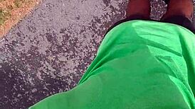 Practicing indoor routine outdoors!