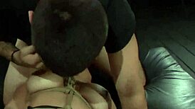 busty brunette punished on mattress