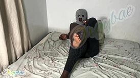 eat my shaved pussy, your dick's too huge for it...