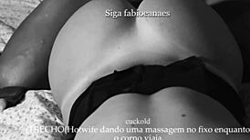 hotwife strokes the handyman's cock while filming for her cuckold husband