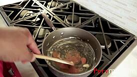 Getting Head From Big Tits Stepmom While Making Eggs