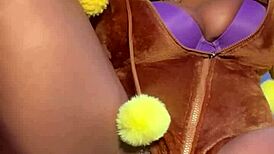 I squirted everywhere in my lopunny cosplay during horny masturbation.