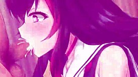 Watch Ookami Mio give a sloppy blowjob like never before!