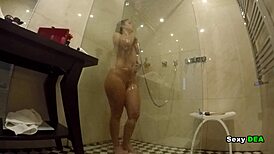 Steamy Shower Action With Goddess Sexydea Post-Passionate Pounding