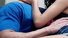 Young Latina kisses athletic boyfriend