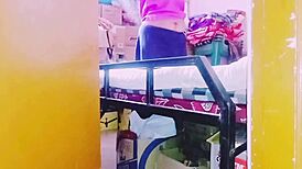 Desi Housewife Caught in Dirty Telugu Talk with Shopkeeper