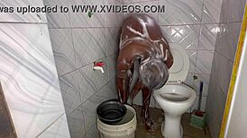 Shower with big black cock