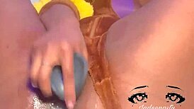 I squirted everywhere in my lopunny cosplay during horny masturbation.