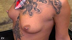 Karen Electra gets her natural tits slapped hard.