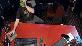 raven grey makes cock cum with feet alone