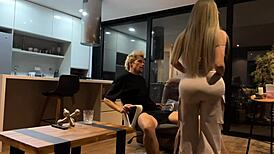 Latina milf squirts after strip games with sugar daddy Kyle Stroker.