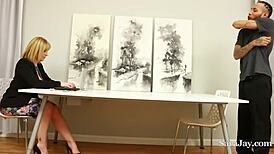 hot hr lady sara jay's big ass bent over for boobjob after hardcore interracial fuck