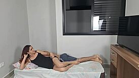 Motoboy SPYS on OLD REDHEAD COUPLE HAVING SEX in BEDROOM from OPEN WINDOW