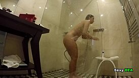 Steamy Shower Action With Goddess Sexydea Post-Passionate Pounding