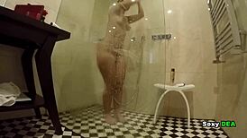 Steamy Shower Action With Goddess Sexydea Post-Passionate Pounding
