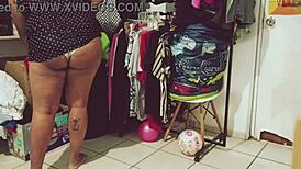 Watch this bbw gordita mexicana clean the room?