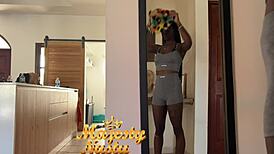 A Petite Young Woman Prepares For Her Day In Aruba With Caribbean Vibes