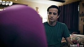 Young stepson seduces lonely milf stepmom with big ass for hardcore fucking.