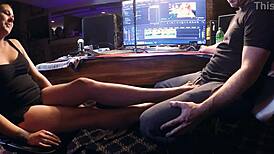 raven grey makes cock cum with feet alone