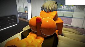 Roblox kurva dostane plnú pumpu v tvrdým bareback jebení