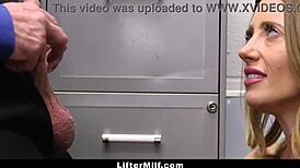 Mall guard punishes milf shoplifter in garage domination scene.