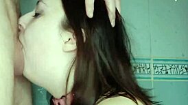 deep throat fuck and cum in throat