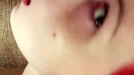 Redhead Karla Rose worships and licks my balls in POV