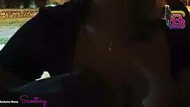 Director's secretary caught sucking big cock in the square during dinner time